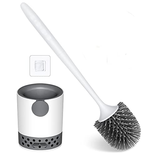 Homewit Toilettenbürste, Wc Bürste mit Halter, Toilet Brush WC Bürstengarnitur Klobürste Wandmontage WC Zubehör für Badezimmer WC von Homewit