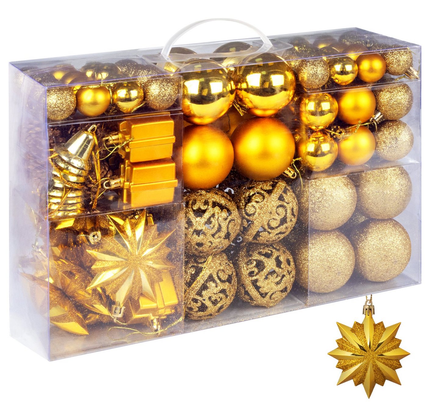 Homewit Weihnachtsbaumkugel 108tlg Gold Weihnachtsbaumkugeln Weihnachtsbaumschmuck Set von Homewit