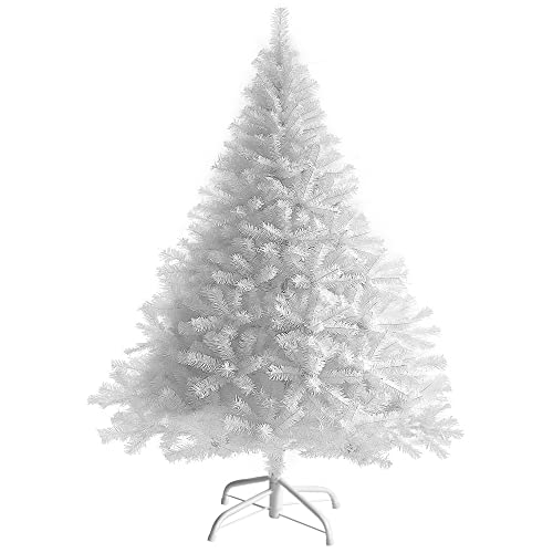 Homewit künstliche Weihnachtsbaum 180 cm(Ø ca. 105 cm), 1,8 M künstliche weiße Tannenbaum mit 900 Zweige, abziehbar zusammenklappbar und schwer entflammbar, Christbaum mit Metall Ständer(Ø ca. 45 cm) von Homewit