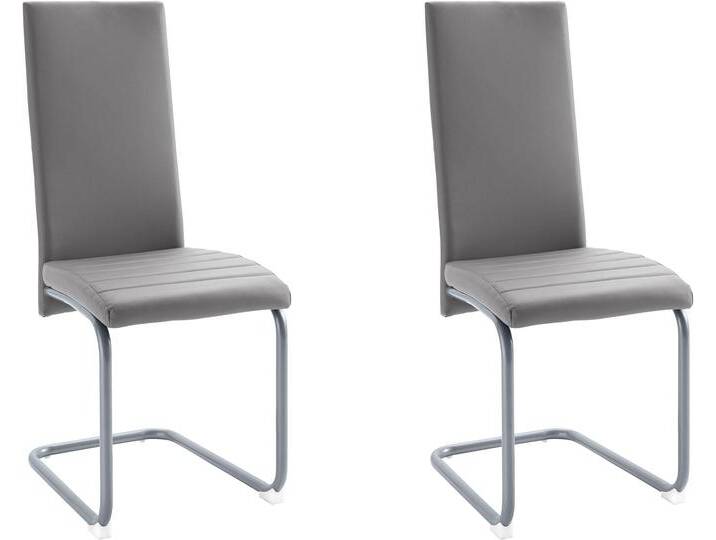 Esszimmerstuhl HOMEXPERTS Nitro , grau (grau, silberfarben), B:43cm H:104cm T:55cm, Stühle, (2 oder 6 Stück), Bezug in Kunstleder von Homexperts