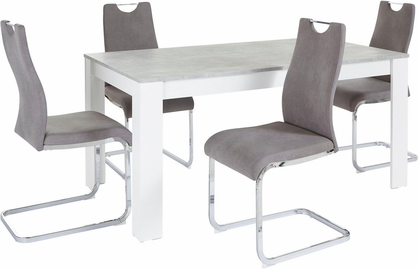 Homexperts Essgruppe Zabona, (Set, 5-tlg), 4 Stühle und 1 Tisch von Homexperts