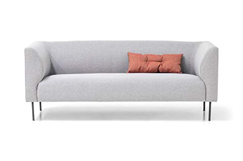 Homexperts Kerstin 3-Sitzer Sofa, Hellgrau, 185 x 74 x 76cm (BxHxT) von Homexperts