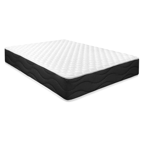 Homey Viskoelastische Matratze Sleep Pro wendbar, mit Kern mit hoher Dichte, optimale Festigkeit und Komfort, Memory-Schaum, Weiß/Schwarz, 105x200 von Homey