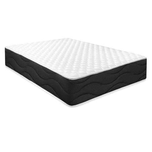 Homey Viskoelastische Matratze Sleep Pro wendbar, mit Kern mit hoher Dichte, optimale Festigkeit und Komfort, Memory-Schaum, Weiß/Schwarz, 90x190 von Homey