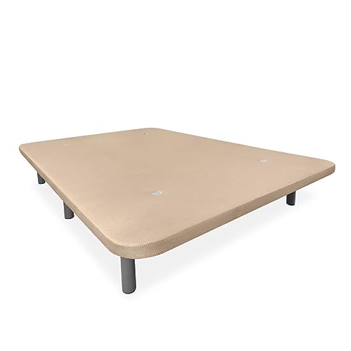 Homey - Extra verstärkter 3D-Polsterfuß, hohe Stabilität, mit Verstärkungsstangen und 6 Metallfüßen mit Gewinde von 27 cm, 135 x 190 cm, Beige von Homey