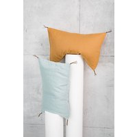 Luxus Leinenkissenbezug Mit Quasten, Handgefertigt in Litauen Luxus Leinenkissenbezug Mit Quasten, Handgefertigt in Litauen von HomeyLinenLT