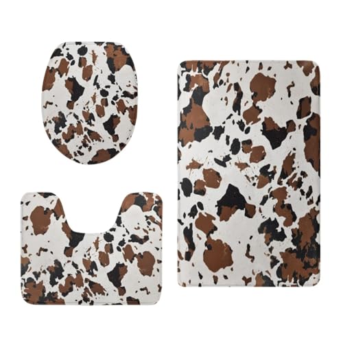 Bad Teppiche Set Braun Schwarz Abstrakt Badezimmerteppich Waschbar WC Vorleger mit Ausschnitt und WC Deckelbezug 3 Teilig Badematte rutschfest Toilettensitzbezug Badgarnitur 45x75 cm Bad Teppiche Set Braun Schwarz Abstrakt Badezimmerteppich Waschbar WC Vorleger mit Ausschnitt und WC Deckelbezug 3 Teilig Badematte rutschfest Toilettensitzbezug Badgarnitur 45x75 cm von Homeyang