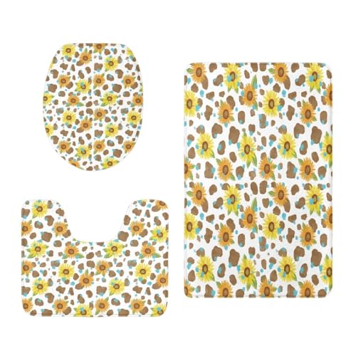 Bad Teppiche Set Gelb Orange Blumen Badezimmerteppich Waschbar WC Vorleger mit Ausschnitt und WC Deckelbezug 3 Teilig Badematte rutschfest Toilettensitzbezug Badgarnitur 45x75 cm Bad Teppiche Set Gelb Orange Blumen Badezimmerteppich Waschbar WC Vorleger mit Ausschnitt und WC Deckelbezug 3 Teilig Badematte rutschfest Toilettensitzbezug Badgarnitur 45x75 cm von Homeyang