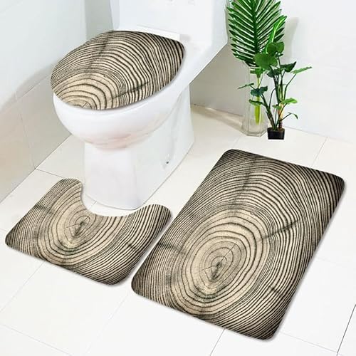 Bad Teppiche Set Grauer Beige Baum Badezimmerteppich Waschbar WC Vorleger mit Ausschnitt und WC Deckelbezug 3 Teilig Badematte rutschfest Toilettensitzbezug Badgarnitur 45x75 cm Bad Teppiche Set Grauer Beige Baum Badezimmerteppich Waschbar WC Vorleger mit Ausschnitt und WC Deckelbezug 3 Teilig Badematte rutschfest Toilettensitzbezug Badgarnitur 45x75 cm von Homeyang