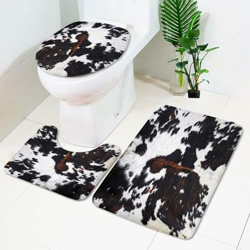 Bad Teppiche Set Schwarz Braun Abstrakt Badezimmerteppich Waschbar WC Vorleger mit Ausschnitt und WC Deckelbezug 3 Teilig Badematte rutschfest Toilettensitzbezug Badgarnitur 45x75 cm Bad Teppiche Set Schwarz Braun Abstrakt Badezimmerteppich Waschbar WC Vorleger mit Ausschnitt und WC Deckelbezug 3 Teilig Badematte rutschfest Toilettensitzbezug Badgarnitur 45x75 cm von Homeyang