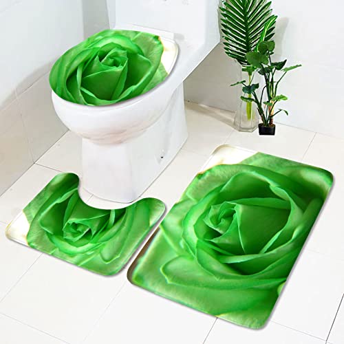 Bad Teppiche Set Smaragdgröne Blumen Badezimmerteppich Waschbar WC Vorleger mit Ausschnitt und WC Deckelbezug 3 Teilig Badematte rutschfest Toilettensitzbezug Badgarnitur 50x80 cm Bad Teppiche Set Smaragdgröne Blumen Badezimmerteppich Waschbar WC Vorleger mit Ausschnitt und WC Deckelbezug 3 Teilig Badematte rutschfest Toilettensitzbezug Badgarnitur 50x80 cm von Homeyang