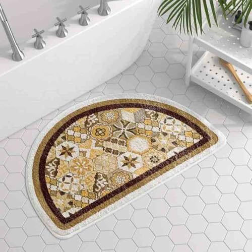 Badezimmermatte Gelb Braune Blume Duschteppich Weich Bath Mat Saugfähige Duschvorleger rutschfest Badezimmerteppich Waschbar Badteppich Fußmatte Badezimmer Badmatte (40x60cm) von Homeyang