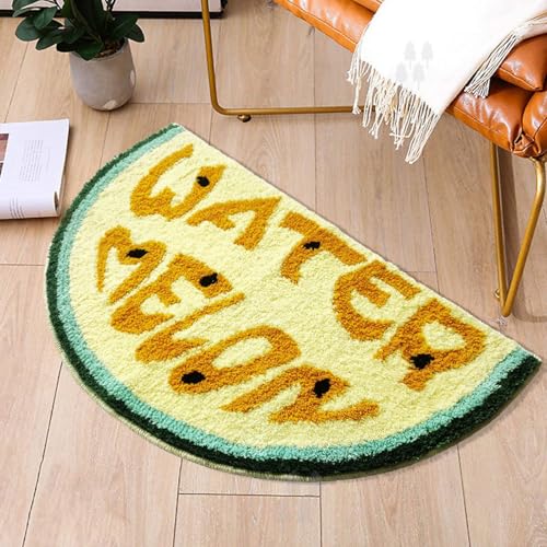 Badezimmermatte Gelb Orange Wassermelone Duschteppich Weich Bath Mat Saugfähige Duschvorleger rutschfest Badezimmerteppich Waschbar Badteppich Fußmatte Badezimmer Badmatte (50x80cm) von Homeyang