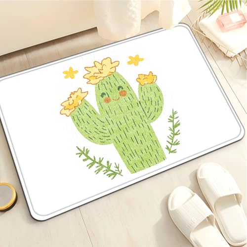 Badezimmermatte Green Yellow Flowers Duschteppich Weich Bath Mat Saugfähige Duschvorleger rutschfest Badezimmerteppich Waschbar Badteppich Fußmatte Badezimmer Badmatte (40x60cm) von Homeyang