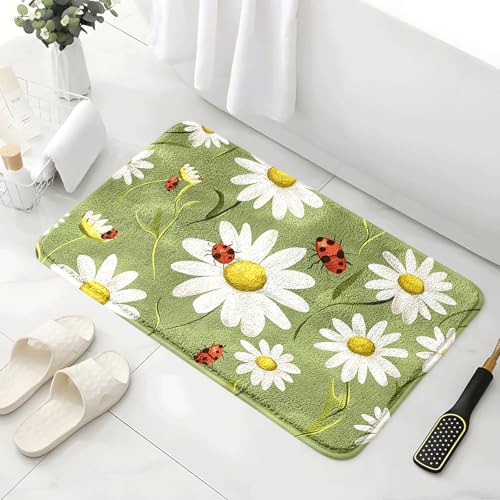 Badezimmermatte Olivengrünes Insekt Duschteppich Weich Bath Mat Saugfähige Duschvorleger rutschfest Badezimmerteppich Waschbar Badteppich Fußmatte Badezimmer Badmatte (50x80cm) von Homeyang