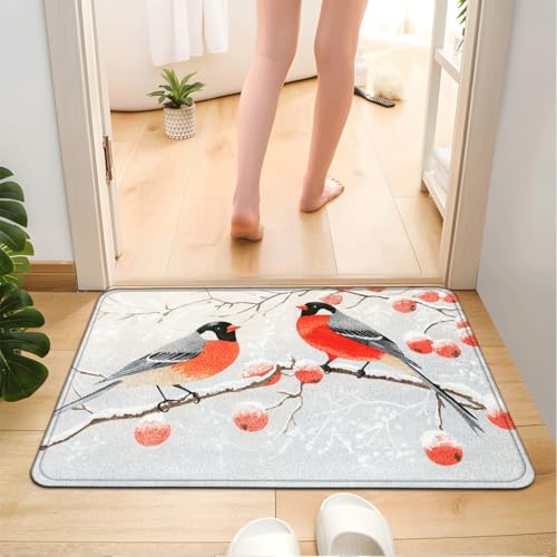 Badezimmermatte Orange Grey Snow Duschteppich Weich Bath Mat Saugfähige Duschvorleger rutschfest Badezimmerteppich Waschbar Badteppich Fußmatte Badezimmer Badmatte (50x80cm) von Homeyang