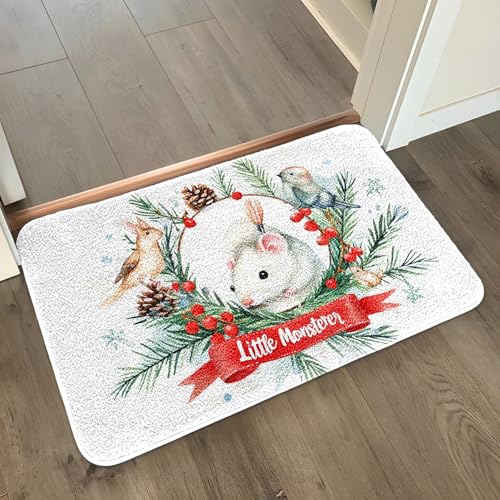 Badezimmermatte Rote Grüne Tiere Duschteppich Weich Bath Mat Saugfähige Duschvorleger rutschfest Badezimmerteppich Waschbar Badteppich Fußmatte Badezimmer Badmatte (50x80cm) von Homeyang