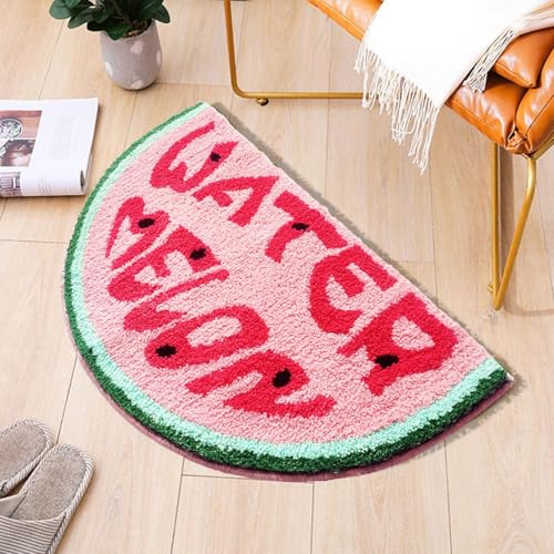 Badezimmermatte Wassermelone Rosa Rot Duschteppich Weich Bath Mat Saugfähige Duschvorleger rutschfest Badezimmerteppich Waschbar Badteppich Fußmatte Badezimmer Badmatte (40x60cm) von Homeyang