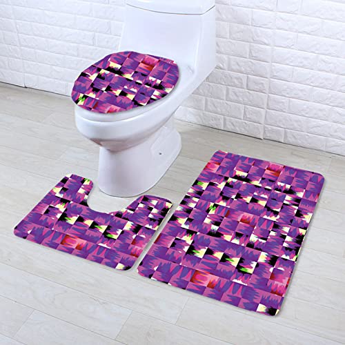 Badteppich Set Rote Lila Geometrie Badezimmermatte rutschfest Waschbar Bad Vorleger Dekoration Schnell Trocknend Badgarnitur 3 Teilig Stand WC Deckelbezug Bath Mat 50x80 cm Badteppich Set Rote Lila Geometrie Badezimmermatte rutschfest Waschbar Bad Vorleger Dekoration Schnell Trocknend Badgarnitur 3 Teilig Stand WC Deckelbezug Bath Mat 50x80 cm von Homeyang