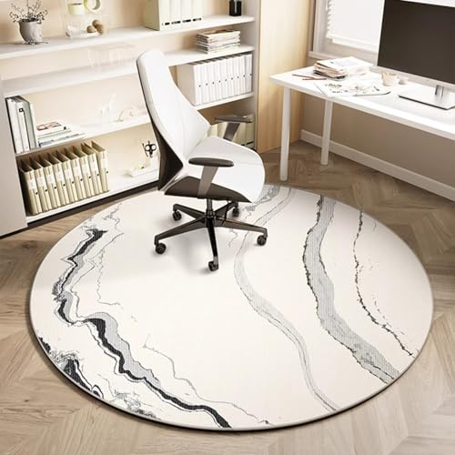 Outdoor Teppich Rund Beige Schwarze Linien Teppiche Wohnzimmer Schlafzimmer Kinderzimmer für Garten Terrasse Flauschiger Teppich Waschbar in Waschmaschine 40 cm von Homeyang