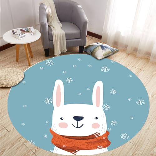 Outdoor Teppich Rund Blauer Schneeflocke Kaninchen Teppiche Wohnzimmer Schlafzimmer Kinderzimmer für Garten Terrasse Flauschiger Teppich Waschbar in Waschmaschine 40 cm Outdoor Teppich Rund Blauer Schneeflocke Kaninchen Teppiche Wohnzimmer Schlafzimmer Kinderzimmer für Garten Terrasse Flauschiger Teppich Waschbar in Waschmaschine 40 cm von Homeyang