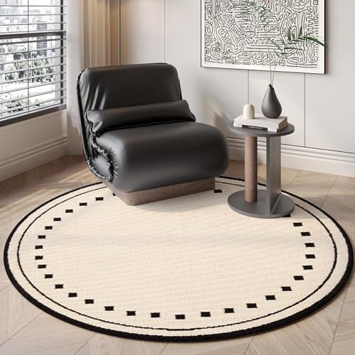 Outdoor Teppich Rund Elegantes Beige Teppich Wohnzimmer Schlafzimmer Kinderzimmer Indoor Flauschiger Weich Anti Rutsch Dekoration Waschbare Teppiche Runde 60 cm von Homeyang