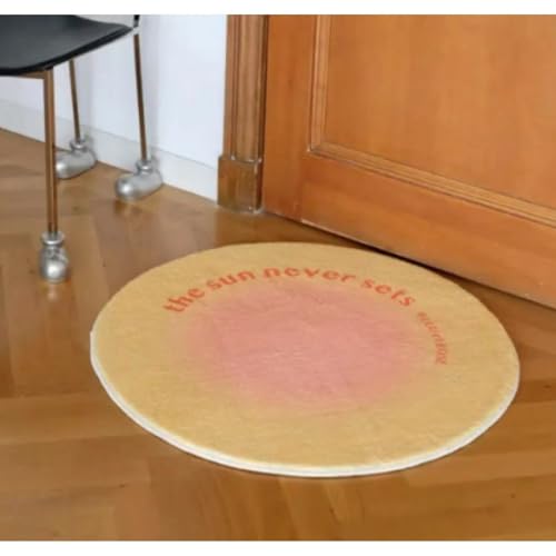 Outdoor Teppich Rund Gelb Rosa Sonne Teppich Wohnzimmer Schlafzimmer Kinderzimmer Indoor Flauschiger Weich Anti Rutsch Dekoration Waschbare Teppiche Runde 40 cm von Homeyang