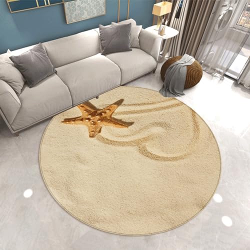 Outdoor Teppich Rund Gelbes Seesternherz Teppich Wohnzimmer Schlafzimmer Kinderzimmer Indoor Flauschiger Weich Anti Rutsch Dekoration Waschbare Teppiche Runde 40 cm von Homeyang
