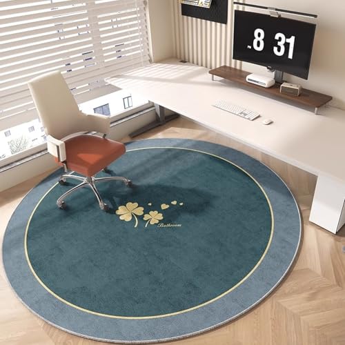 Outdoor Teppich Rund Grüne Goldene Blätter Teppich Wohnzimmer Schlafzimmer Kinderzimmer Indoor Flauschiger Weich Anti Rutsch Dekoration Waschbare Teppiche Runde 60 cm von Homeyang