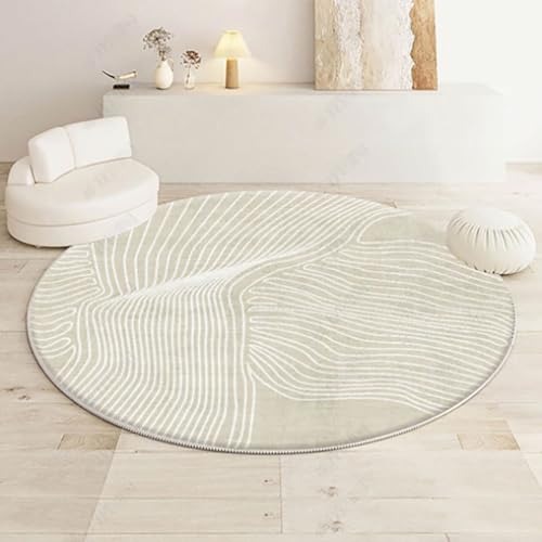 Outdoor Teppich Rund Linie Beige Teppich Wohnzimmer Schlafzimmer Kinderzimmer Indoor Flauschiger Weich Anti Rutsch Dekoration Waschbare Teppiche Runde 40 cm von Homeyang