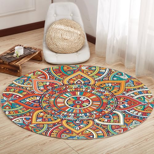 Outdoor Teppich Rund Orange Grün Mandala Teppiche Wohnzimmer Schlafzimmer Kinderzimmer für Garten Terrasse Flauschiger Teppich Waschbar in Waschmaschine 40 cm Outdoor Teppich Rund Orange Grün Mandala Teppiche Wohnzimmer Schlafzimmer Kinderzimmer für Garten Terrasse Flauschiger Teppich Waschbar in Waschmaschine 40 cm von Homeyang