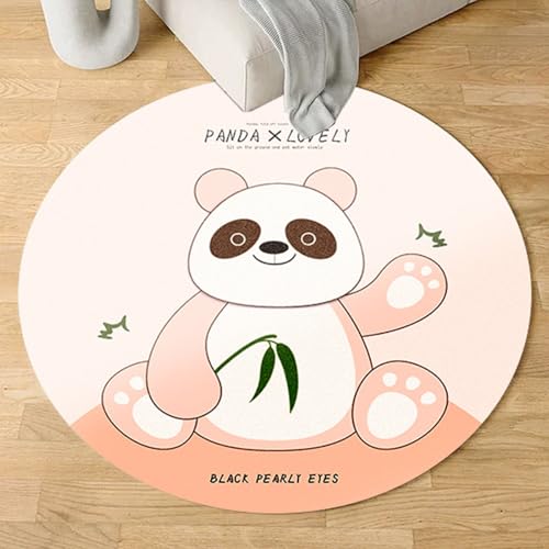 Outdoor Teppich Rund Orange Panda Niedlich Teppiche Wohnzimmer Schlafzimmer Kinderzimmer für Garten Terrasse Flauschiger Teppich Waschbar in Waschmaschine 40 cm von Homeyang