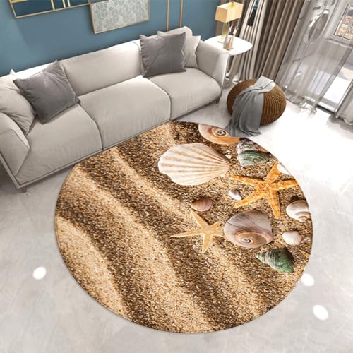 Outdoor Teppich Rund Oranger Fischstern Teppich Wohnzimmer Schlafzimmer Kinderzimmer Indoor Flauschiger Weich Anti Rutsch Dekoration Waschbare Teppiche Runde 60 cm von Homeyang