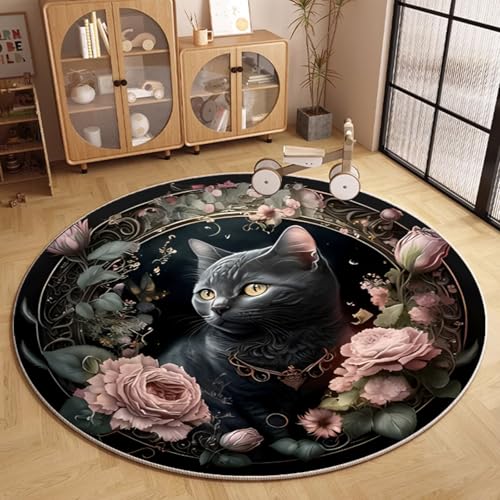 Outdoor Teppich Rund Rosa Blume Retro Teppich Wohnzimmer Schlafzimmer Kinderzimmer Indoor Flauschiger Weich Anti Rutsch Dekoration Waschbare Teppiche Runde 40 cm Outdoor Teppich Rund Rosa Blume Retro Teppich Wohnzimmer Schlafzimmer Kinderzimmer Indoor Flauschiger Weich Anti Rutsch Dekoration Waschbare Teppiche Runde 40 cm von Homeyang