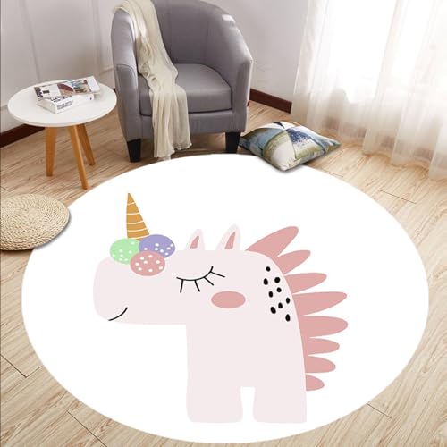 Outdoor Teppich Rund Rosa Einhorn Niedlich Teppich Wohnzimmer Schlafzimmer Kinderzimmer Indoor Flauschiger Weich Anti Rutsch Dekoration Waschbare Teppiche Runde 40 cm von Homeyang