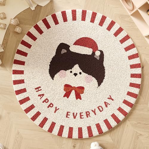 Outdoor Teppich Rund Rote Schwarze Tiere Teppiche Wohnzimmer Schlafzimmer für Garten Terrasse Heimdekoration Flauschiger Teppich Waschbar in Waschmaschine 40 cm von Homeyang