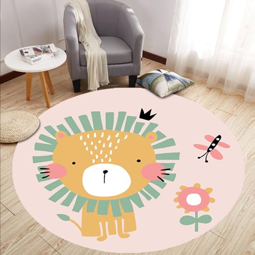 Outdoor Teppich Rund Schmetterling Rosa Löwe Teppich Wohnzimmer Schlafzimmer Kinderzimmer Indoor Flauschiger Weich Anti Rutsch Dekoration Waschbare Teppiche Runde 40 cm von Homeyang