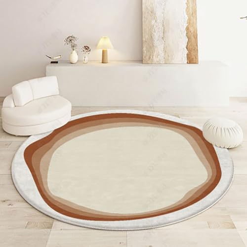 Outdoor Teppich Rund Unregelmäßig Braun Teppich Wohnzimmer Schlafzimmer Kinderzimmer Indoor Flauschiger Weich Anti Rutsch Dekoration Waschbare Teppiche Runde 40 cm von Homeyang