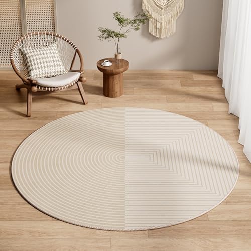 Teppich Wohnzimmer Rund Minimalistisches Gestreiftes Design Teppiche Wohnzimmer Kinderzimmer Schlafzimmer Flauschiger für Garten Terrasse Dekorativ Waschbarer Runder Teppich 80 cm Teppich Wohnzimmer Rund Minimalistisches Gestreiftes Design Teppiche Wohnzimmer Kinderzimmer Schlafzimmer Flauschiger für Garten Terrasse Dekorativ Waschbarer Runder Teppich 80 cm von Homeyang
