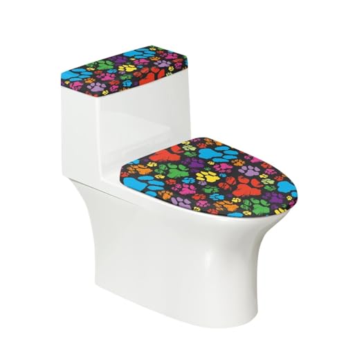 Toilettendeckel Rotblaue Krallen WC Deckelbezug Polyester Universal Waschbar mit Elastikrand Toilettenbrille Toilettenwassertank Schutzabdeckung Toilettendeckelbezug (2 Stück) von Homeyang