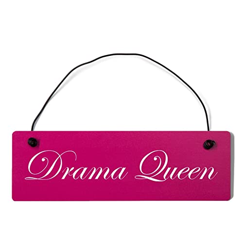 Deko Shabby Chic Schild Drama Queen in pink Vintage Holz Türschild mit Draht von Homeyourself