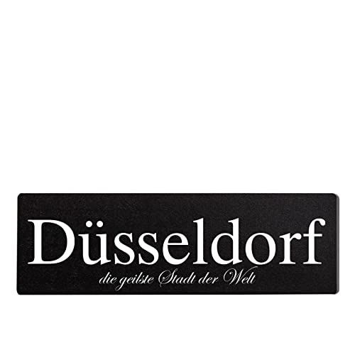 Deko Shabby Chic Schild Düsseldorf in schwarz Vintage Holz Türschild zum kleben von Homeyourself