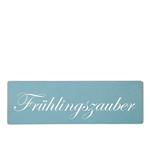 Deko Shabby Chic Schild Frühlingszauber Frühling in hellblau Vintage Holz Türschild zum kleben von Homeyourself