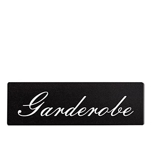 Deko Shabby Chic Schild Garderobe in schwarz Vintage Holz Türschild zum kleben von Homeyourself