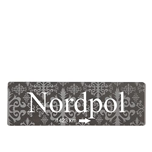 Deko Shabby Chic Schild Nordpol Vintage Holz Türschild in anthrazit zum Kleben von Homeyourself