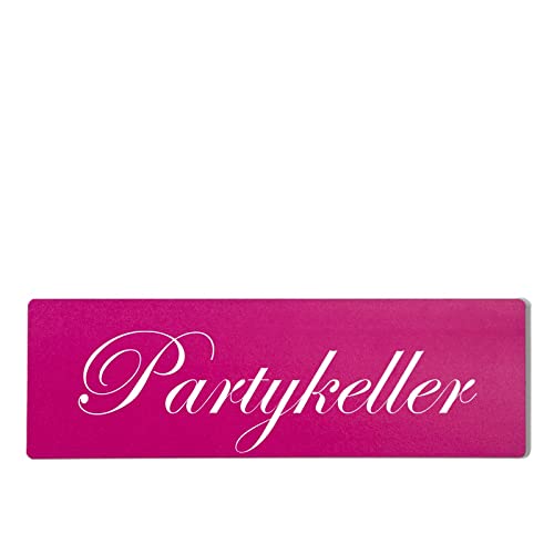 Deko Shabby Chic Schild Partykeller Vintage Holz Türschild in pink zum Kleben von Homeyourself