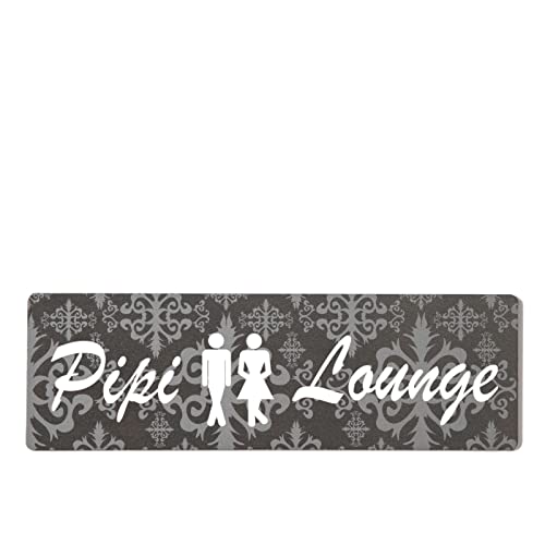 Deko Shabby Chic Schild Pipi Lounge Vintage Holz Türschild in anthrazit zum Kleben von Homeyourself