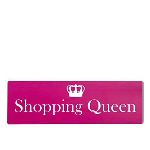 Deko Shabby Chic Schild Shopping Queen Vintage Holz Türschild in pink zum Kleben von Homeyourself