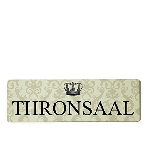 Deko Shabby Chic Schild Thronsaal Vintage Holz Türschild in beige zum Kleben von Homeyourself