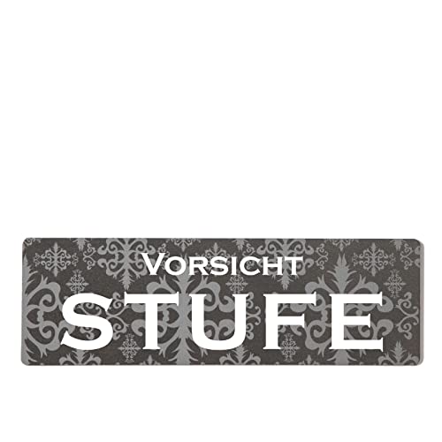 Deko Shabby Chic Schild Vorsicht Stufe Vintage Holz Türschild in anthrazit zum Kleben von Homeyourself